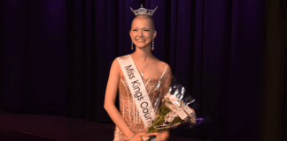 Emily Carpenter smiling on stage after being crowned Miss Kings County 2025 shortly before her passing in April 2025